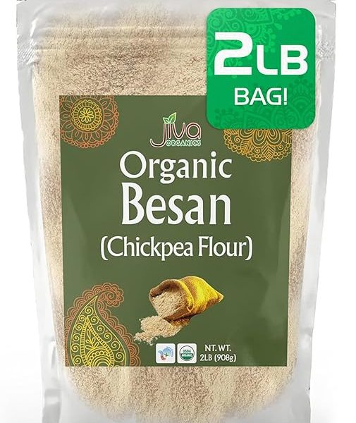 Roll over image to zoom in Jiva Organics Organic Chickpea Flour, Besan Flour 2 Pound
